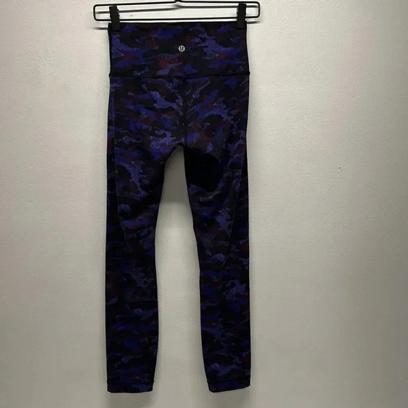 Lululemon Wunder Under Crop III Cropped Leggings Purple Black Camo Camouflage 4 - Picture 6 of 10